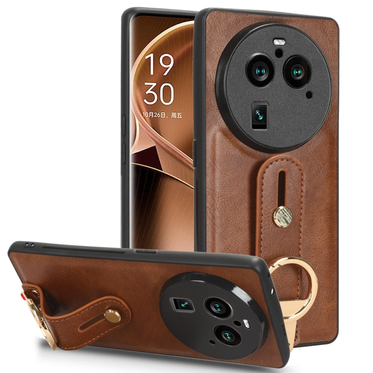 Wristband Leather Back Phone Case, For OPPO Find N2, For OPPO Find N3 / OnePlus Open, For OPPO Find N, For OPPO Find X6 5G, For OPPO Find X6 Pro 5G, For Realme C55