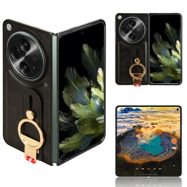 Wristband Leather Back Phone Case, For OPPO Find N2, For OPPO Find N3 / OnePlus Open, For OPPO Find N, For OPPO Find X6 5G, For OPPO Find X6 Pro 5G, For Realme C55
