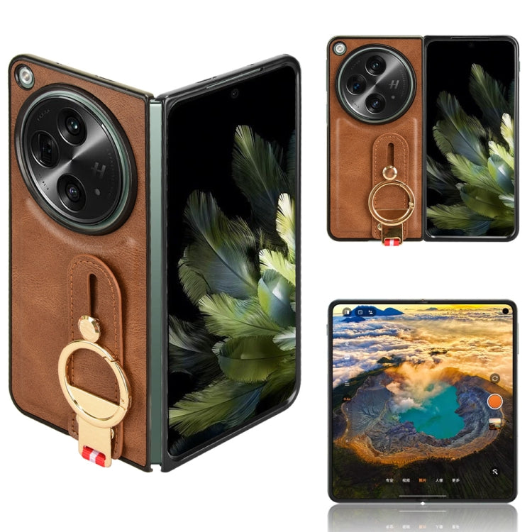 Wristband Leather Back Phone Case, For OPPO Find N2, For OPPO Find N3 / OnePlus Open, For OPPO Find N, For OPPO Find X6 5G, For OPPO Find X6 Pro 5G, For Realme C55