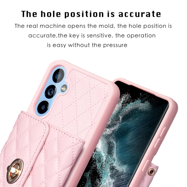 Horizontal Metal Buckle Wallet Rhombic Leather Phone Case, For Samsung Galaxy A54 5G