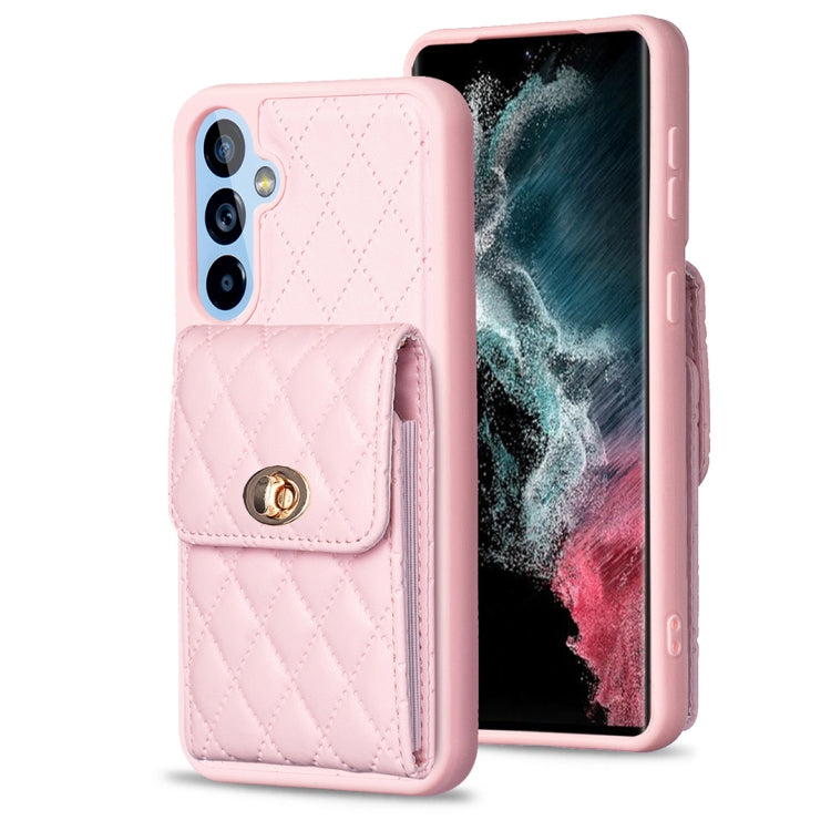 Vertical Wallet Rhombic Leather Phone Case, For Samsung Galaxy A54 5G