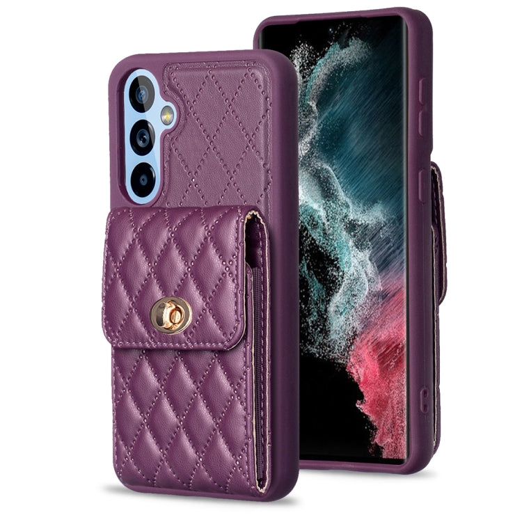 Vertical Wallet Rhombic Leather Phone Case, For Samsung Galaxy A54 5G