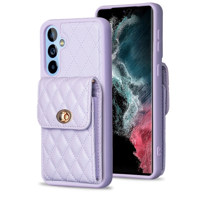 Vertical Wallet Rhombic Leather Phone Case, For Samsung Galaxy A54 5G
