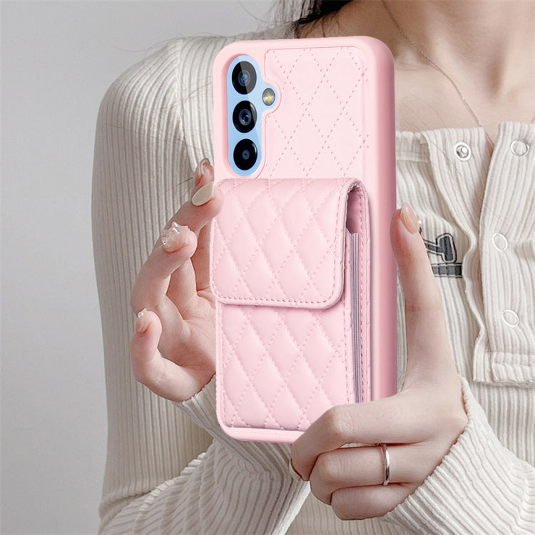 Vertical Wallet Rhombic Leather Phone Case, For Samsung Galaxy A54 5G