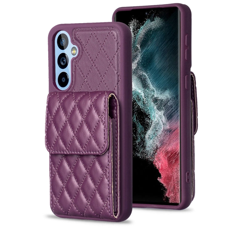 Vertical Wallet Rhombic Leather Phone Case, For Samsung Galaxy A54 5G