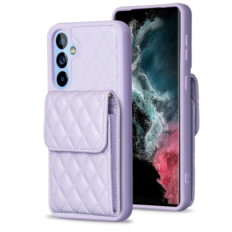 Vertical Wallet Rhombic Leather Phone Case, For Samsung Galaxy A54 5G