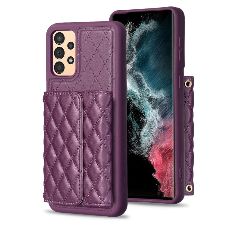 Horizontal Wallet Rhombic Leather Phone Case, For Samsung Galaxy A13 4G