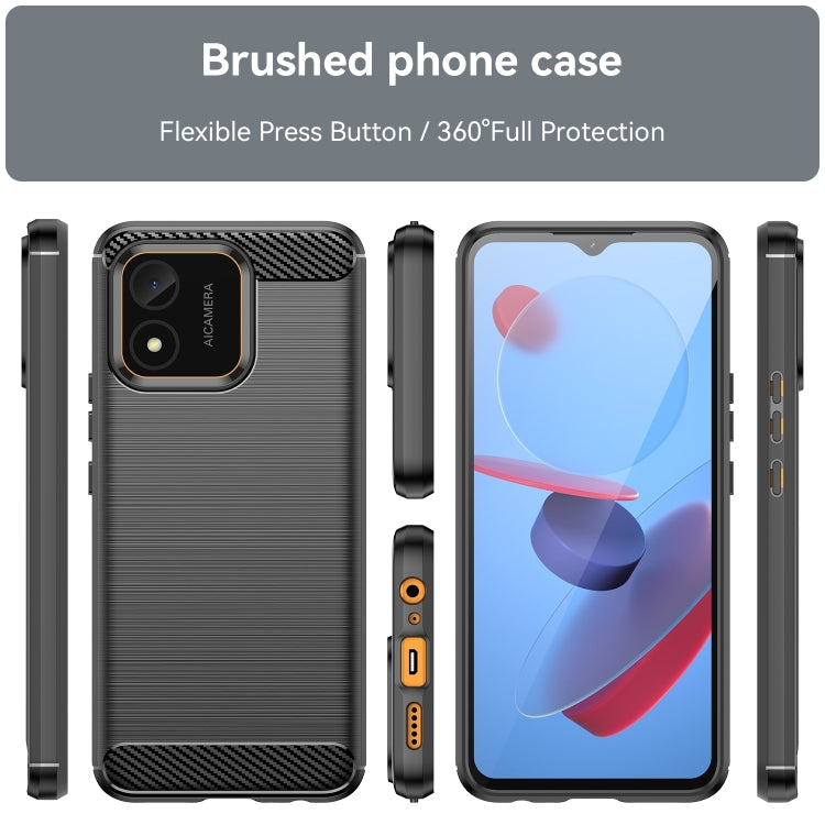 Carbon Fiber Brushed Texture TPU Phone Case, For Honor X5 4G, For Samsung Galaxy M54 5G