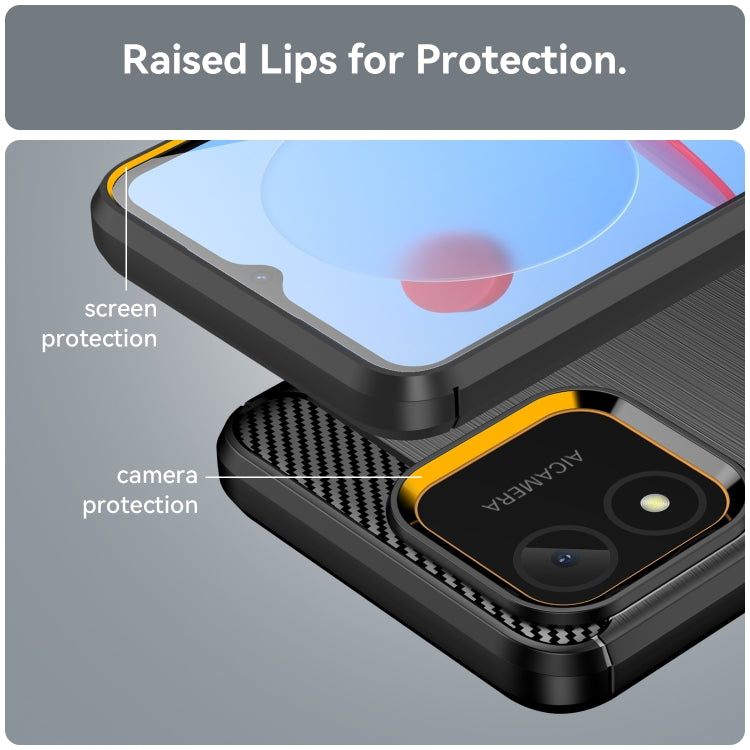 Carbon Fiber Brushed Texture TPU Phone Case, For Honor X5 4G, For Samsung Galaxy M54 5G