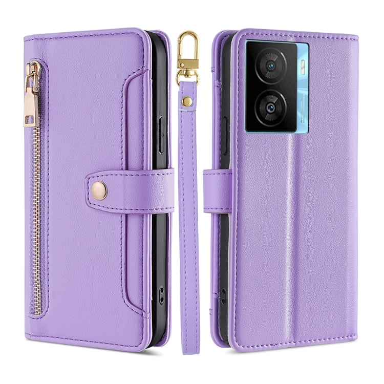 Sheep Texture Cross-body Zipper Wallet Leather Phone Case, For vivo iQOO Z7x, For OPPO A55S 5G, For Realme GT Neo5 SE, For Xiaomi Redmi Note 12 Turbo, For Kyocera Digno SX3-KYG02, For Nokia C12, For Nokia C22, For Nokia C32