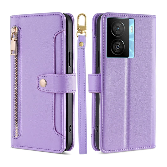 Sheep Texture Cross-body Zipper Wallet Leather Phone Case, For vivo iQOO Z7x, For OPPO A55S 5G, For Realme GT Neo5 SE, For Xiaomi Redmi Note 12 Turbo, For Kyocera Digno SX3-KYG02, For Nokia C12, For Nokia C22, For Nokia C32