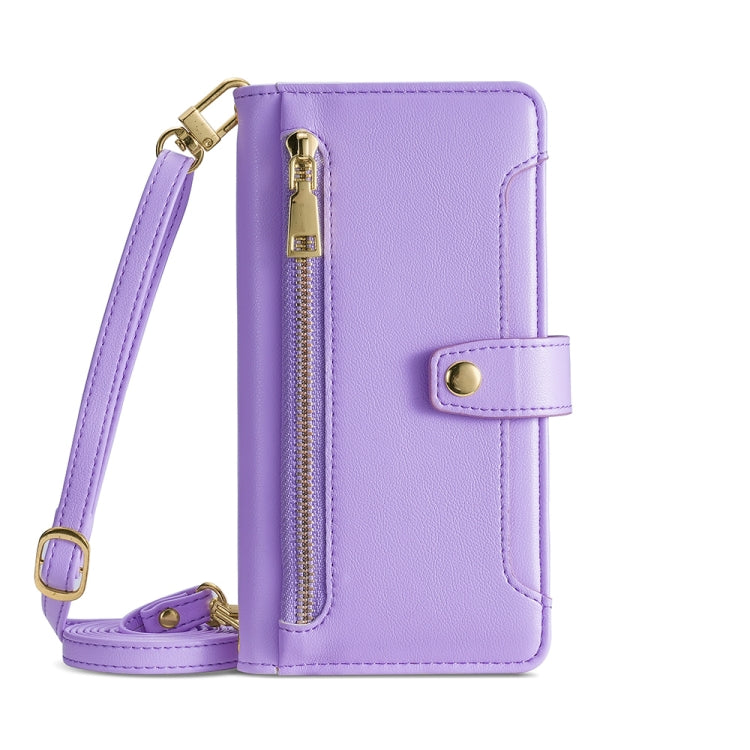 Sheep Texture Cross-body Zipper Wallet Leather Phone Case, For vivo iQOO Z7x, For OPPO A55S 5G, For Realme GT Neo5 SE, For Xiaomi Redmi Note 12 Turbo, For Kyocera Digno SX3-KYG02, For Nokia C12, For Nokia C22, For Nokia C32