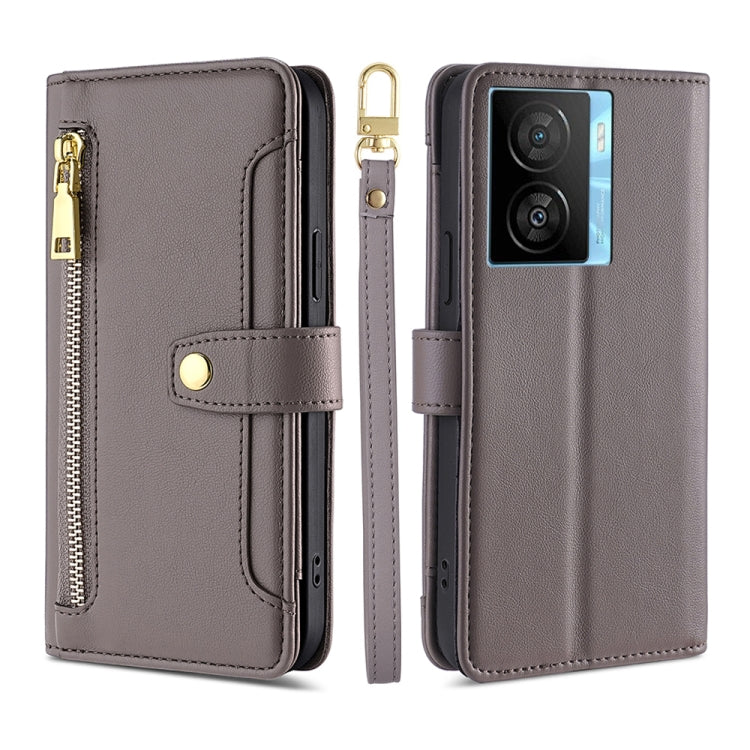 Sheep Texture Cross-body Zipper Wallet Leather Phone Case, For vivo iQOO Z7x, For OPPO A55S 5G, For Realme GT Neo5 SE, For Xiaomi Redmi Note 12 Turbo, For Kyocera Digno SX3-KYG02, For Nokia C12, For Nokia C22, For Nokia C32