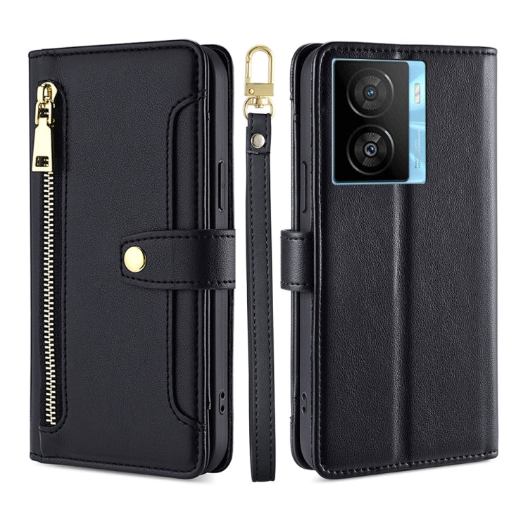 Sheep Texture Cross-body Zipper Wallet Leather Phone Case, For vivo iQOO Z7x, For OPPO A55S 5G, For Realme GT Neo5 SE, For Xiaomi Redmi Note 12 Turbo, For Kyocera Digno SX3-KYG02, For Nokia C12, For Nokia C22, For Nokia C32
