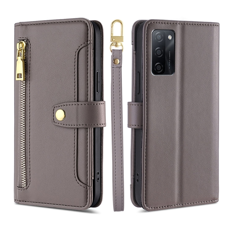 Sheep Texture Cross-body Zipper Wallet Leather Phone Case, For vivo iQOO Z7x, For OPPO A55S 5G, For Realme GT Neo5 SE, For Xiaomi Redmi Note 12 Turbo, For Kyocera Digno SX3-KYG02, For Nokia C12, For Nokia C22, For Nokia C32