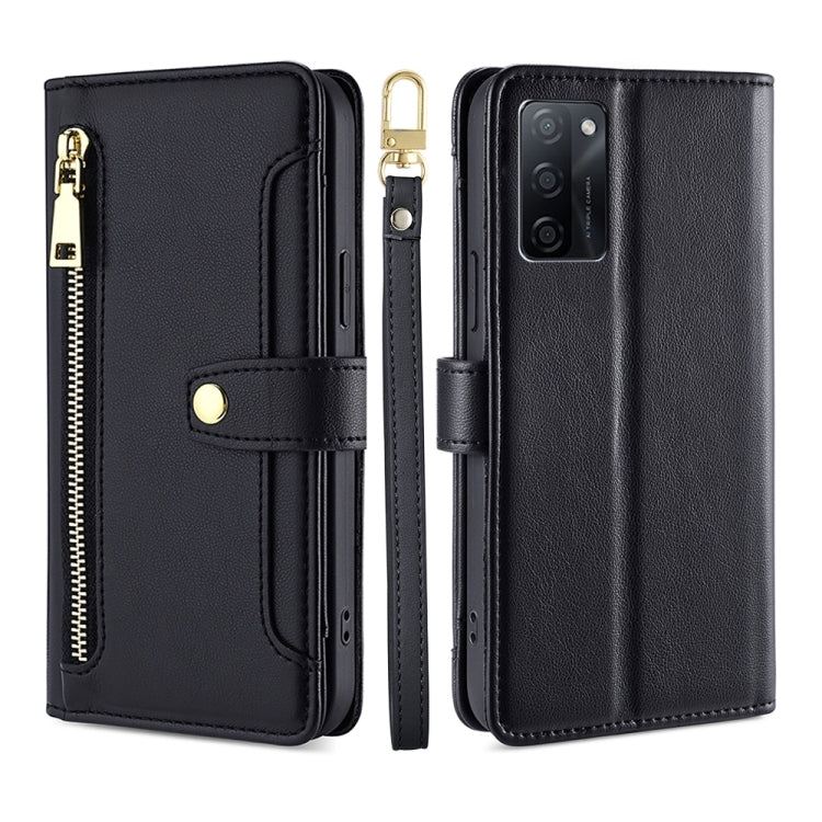 Sheep Texture Cross-body Zipper Wallet Leather Phone Case, For vivo iQOO Z7x, For OPPO A55S 5G, For Realme GT Neo5 SE, For Xiaomi Redmi Note 12 Turbo, For Kyocera Digno SX3-KYG02, For Nokia C12, For Nokia C22, For Nokia C32