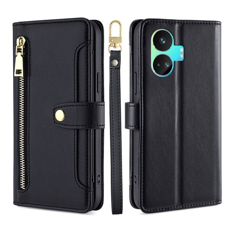 Sheep Texture Cross-body Zipper Wallet Leather Phone Case, For vivo iQOO Z7x, For OPPO A55S 5G, For Realme GT Neo5 SE, For Xiaomi Redmi Note 12 Turbo, For Kyocera Digno SX3-KYG02, For Nokia C12, For Nokia C22, For Nokia C32