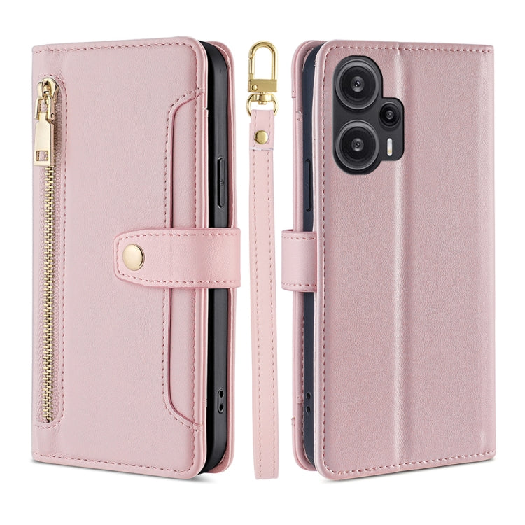 Sheep Texture Cross-body Zipper Wallet Leather Phone Case, For vivo iQOO Z7x, For OPPO A55S 5G, For Realme GT Neo5 SE, For Xiaomi Redmi Note 12 Turbo, For Kyocera Digno SX3-KYG02, For Nokia C12, For Nokia C22, For Nokia C32