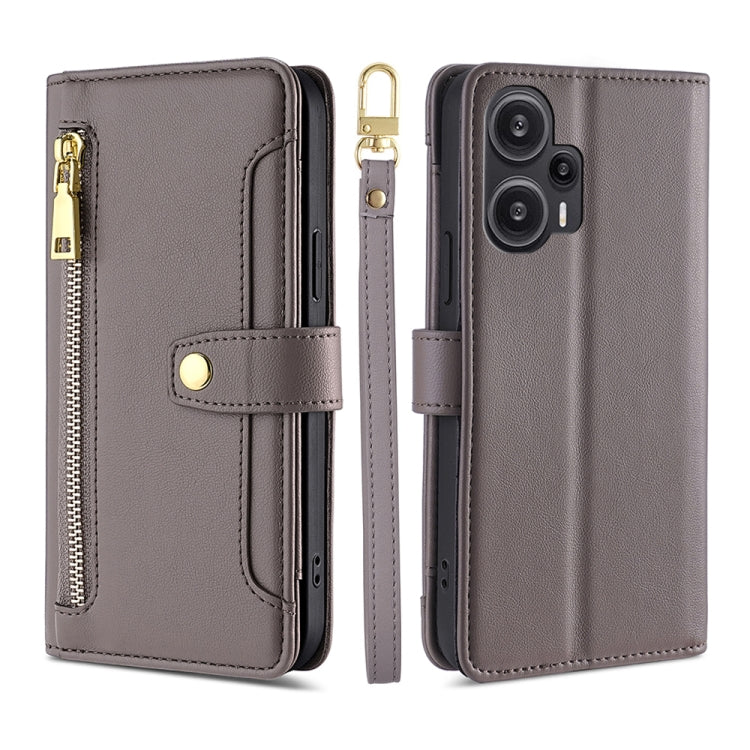 Sheep Texture Cross-body Zipper Wallet Leather Phone Case, For vivo iQOO Z7x, For OPPO A55S 5G, For Realme GT Neo5 SE, For Xiaomi Redmi Note 12 Turbo, For Kyocera Digno SX3-KYG02, For Nokia C12, For Nokia C22, For Nokia C32