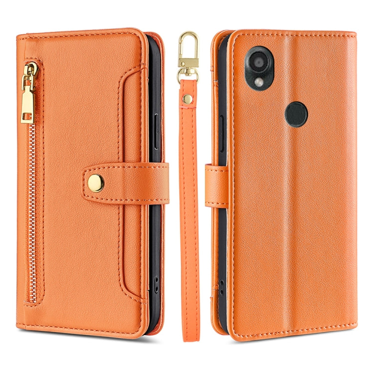Sheep Texture Cross-body Zipper Wallet Leather Phone Case, For vivo iQOO Z7x, For OPPO A55S 5G, For Realme GT Neo5 SE, For Xiaomi Redmi Note 12 Turbo, For Kyocera Digno SX3-KYG02, For Nokia C12, For Nokia C22, For Nokia C32