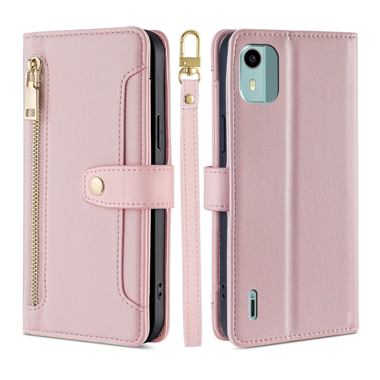 Sheep Texture Cross-body Zipper Wallet Leather Phone Case, For vivo iQOO Z7x, For OPPO A55S 5G, For Realme GT Neo5 SE, For Xiaomi Redmi Note 12 Turbo, For Kyocera Digno SX3-KYG02, For Nokia C12, For Nokia C22, For Nokia C32