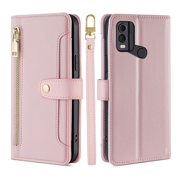 Sheep Texture Cross-body Zipper Wallet Leather Phone Case, For vivo iQOO Z7x, For OPPO A55S 5G, For Realme GT Neo5 SE, For Xiaomi Redmi Note 12 Turbo, For Kyocera Digno SX3-KYG02, For Nokia C12, For Nokia C22, For Nokia C32
