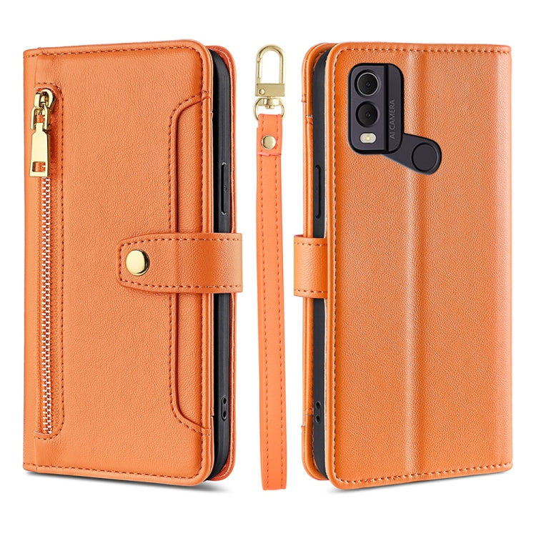 Sheep Texture Cross-body Zipper Wallet Leather Phone Case, For vivo iQOO Z7x, For OPPO A55S 5G, For Realme GT Neo5 SE, For Xiaomi Redmi Note 12 Turbo, For Kyocera Digno SX3-KYG02, For Nokia C12, For Nokia C22, For Nokia C32