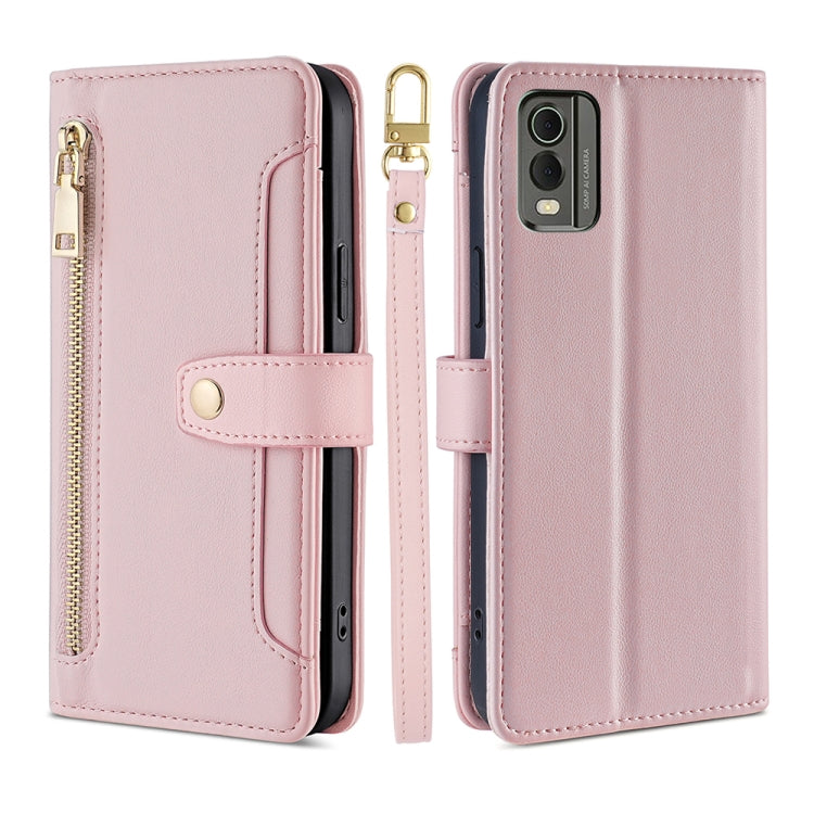 Sheep Texture Cross-body Zipper Wallet Leather Phone Case, For vivo iQOO Z7x, For OPPO A55S 5G, For Realme GT Neo5 SE, For Xiaomi Redmi Note 12 Turbo, For Kyocera Digno SX3-KYG02, For Nokia C12, For Nokia C22, For Nokia C32