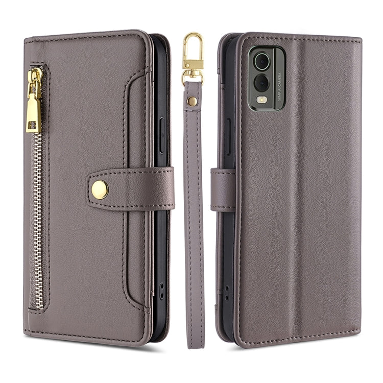 Sheep Texture Cross-body Zipper Wallet Leather Phone Case, For vivo iQOO Z7x, For OPPO A55S 5G, For Realme GT Neo5 SE, For Xiaomi Redmi Note 12 Turbo, For Kyocera Digno SX3-KYG02, For Nokia C12, For Nokia C22, For Nokia C32