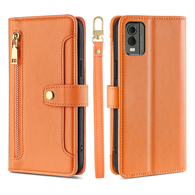 Sheep Texture Cross-body Zipper Wallet Leather Phone Case, For vivo iQOO Z7x, For OPPO A55S 5G, For Realme GT Neo5 SE, For Xiaomi Redmi Note 12 Turbo, For Kyocera Digno SX3-KYG02, For Nokia C12, For Nokia C22, For Nokia C32