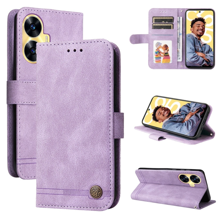 Skin Feel Life Tree Metal Button Leather Phone Case, For Realme 12 Pro+, For Realme C67 4G Global, For Realme C67 5G / 11 5G Taiwan Version, For Realme 11 4G Global, For Realme C53 / Narzo N53, For Realme 11, For Realme 11 Pro / 11 Pro+, For Realme C65...