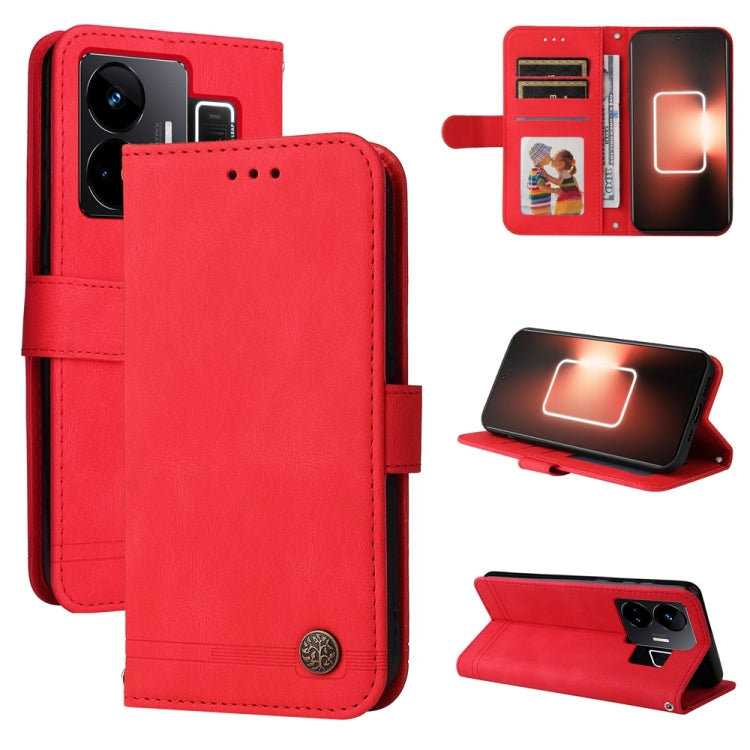 Skin Feel Life Tree Metal Button Leather Phone Case, For Realme C65 4G, For Realme C55, For Realme GT Neo 5 5G / GT3