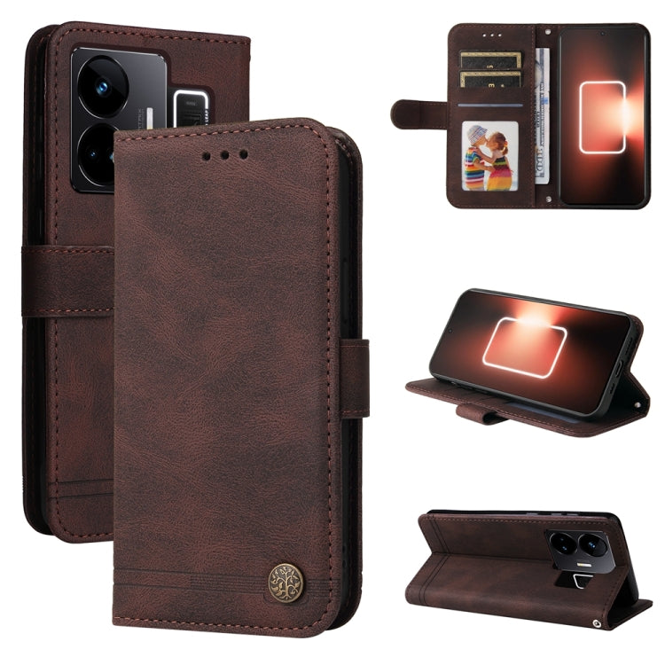 Skin Feel Life Tree Metal Button Leather Phone Case, For Realme GT Neo 5 5G / GT3
