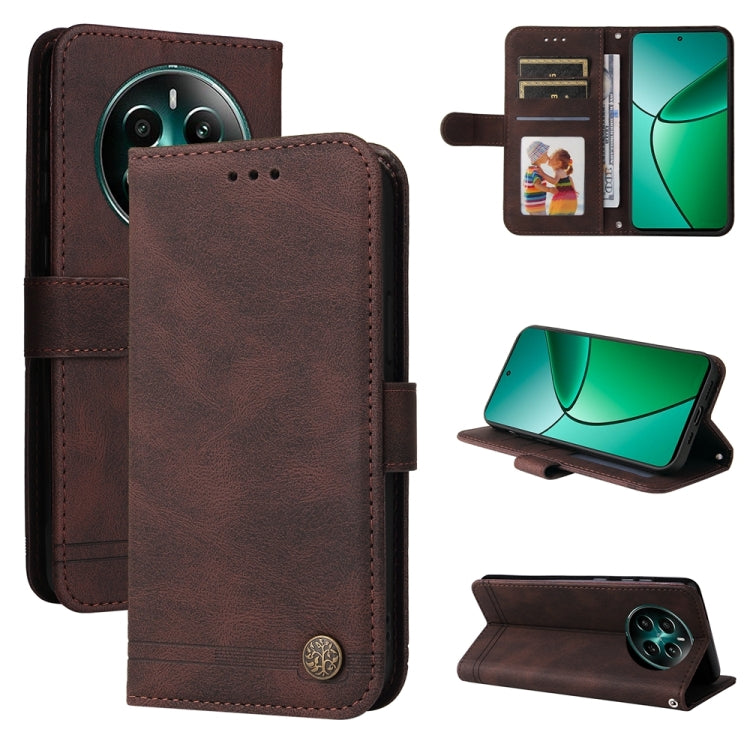 Skin Feel Life Tree Metal Button Leather Phone Case, For Realme 14 Pro+ Global, For Realme 14 Pro Global, For Realme GT 7 Pro, For Realme 13+, For Realme 13 Pro / 13 Pro+ / 12 Pro, For Realme GT 6 / GT Neo6 SE, For Realme C63 / C61  / Note 60          ...
