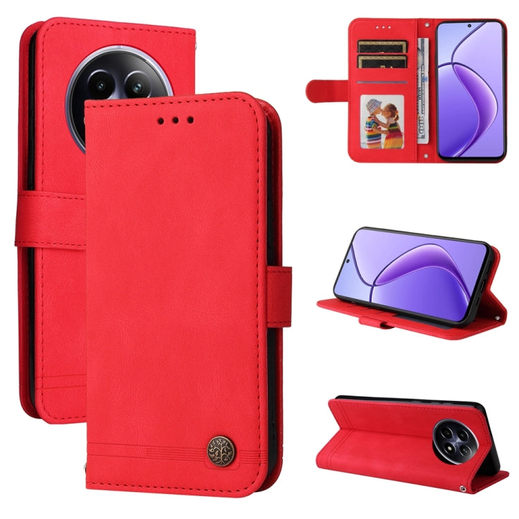 Skin Feel Life Tree Metal Button Leather Phone Case, For Realme 14 Pro+ Global, For Realme 14 Pro Global, For Realme GT 7 Pro, For Realme 13+, For Realme 13 Pro / 13 Pro+ / 12 Pro, For Realme GT 6 / GT Neo6 SE, For Realme C63 / C61  / Note 60          ...