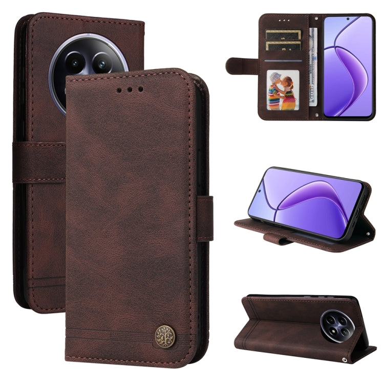 Skin Feel Life Tree Metal Button Leather Phone Case, For Realme 14 Pro+ Global, For Realme 14 Pro Global, For Realme GT 7 Pro, For Realme 13+, For Realme 13 Pro / 13 Pro+ / 12 Pro, For Realme GT 6 / GT Neo6 SE, For Realme C63 / C61  / Note 60          ...