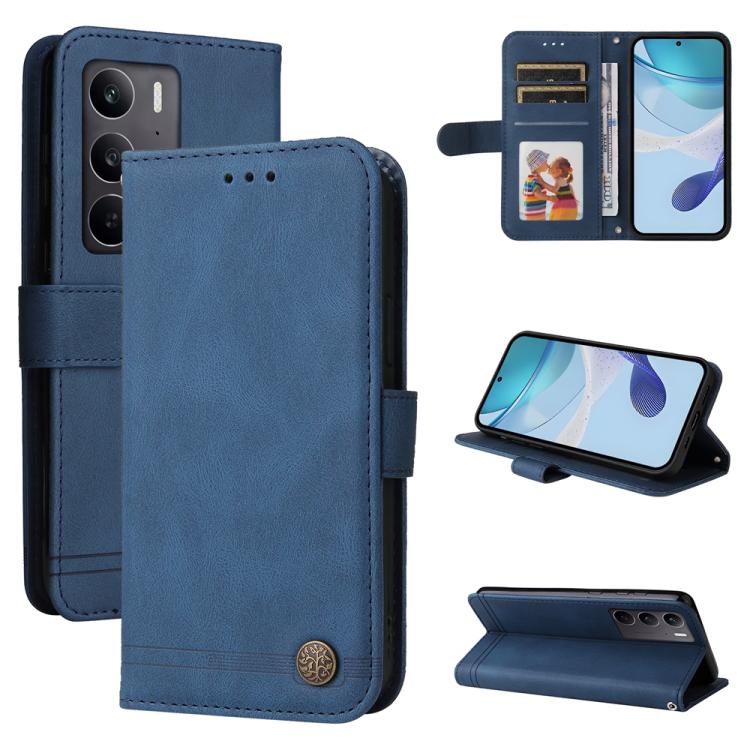 Skin Feel Life Tree Metal Button Leather Phone Case, For Realme 16 Pro+ 5G, For Realme 16 Pro 5G, For Realme 15x 5G India / Realme C85 5G, For Realme C85 Pro 4G, For Realme 15T 5G, For Realme Narzo 80 Lite 4G / C71 India                                ...