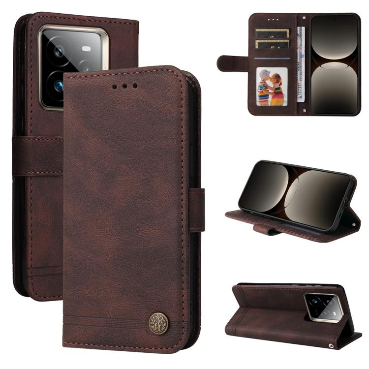 Skin Feel Life Tree Metal Button Leather Phone Case, For Realme 14 Pro+ Global, For Realme 14 Pro Global, For Realme GT 7 Pro, For Realme 13+, For Realme 13 Pro / 13 Pro+ / 12 Pro, For Realme GT 6 / GT Neo6 SE, For Realme C63 / C61  / Note 60          ...