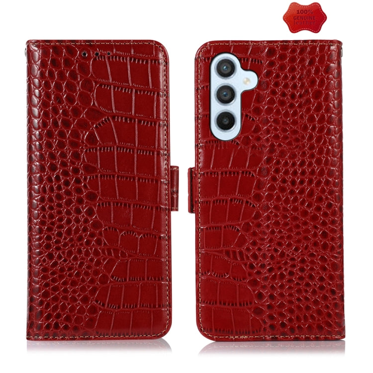 Crocodile Top Layer Cowhide Leather Phone Case, For Samsung Galaxy A55 5G, For Samsung Galaxy M54 5G, For Samsung Galaxy Xcover 7, For Samsung Galaxy A35 5G, For Samsung Galaxy M34 5G, For Samsung Galaxy S24 Ultra, For Samsung Galaxy S24+              ...