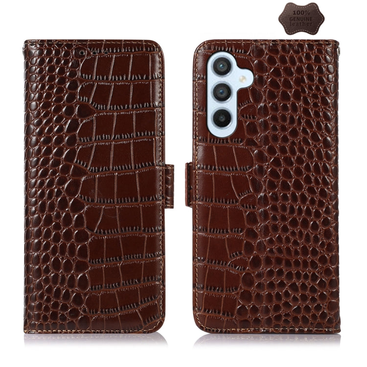 Crocodile Top Layer Cowhide Leather Phone Case, For Samsung Galaxy Xcover 7, For Samsung Galaxy M54 5G, For Samsung Galaxy A35 5G, For Samsung Galaxy M34 5G, For Samsung Galaxy S24 Ultra, For Samsung Galaxy A55 5G, For Samsung Galaxy S24+              ...