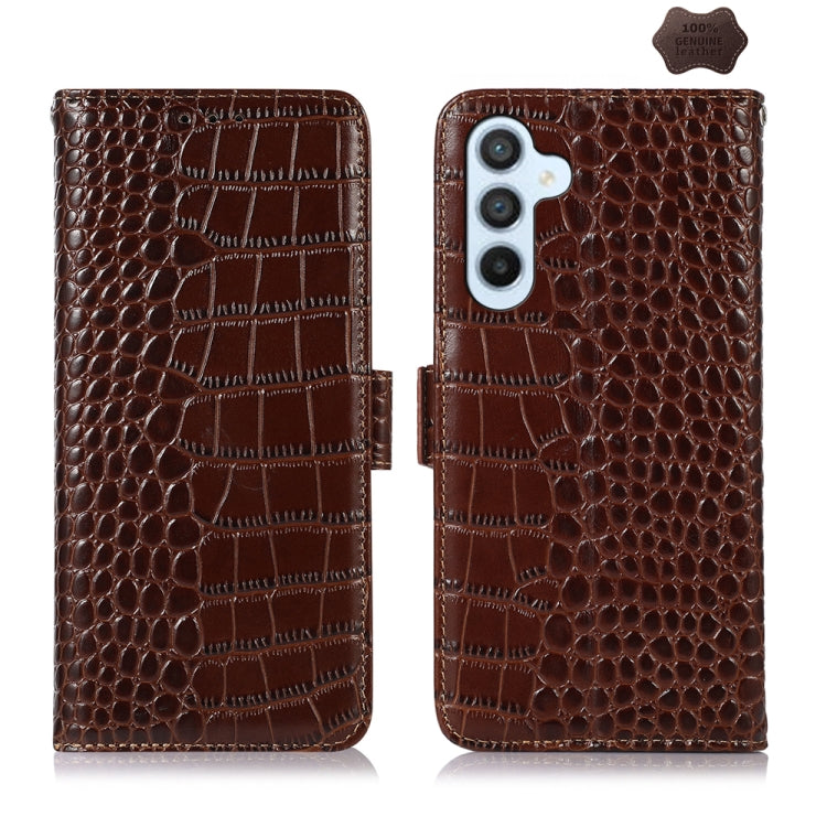 Crocodile Top Layer Cowhide Leather Phone Case, For Samsung Galaxy Xcover 7, For Samsung Galaxy M54 5G, For Samsung Galaxy A35 5G, For Samsung Galaxy M34 5G, For Samsung Galaxy S24 Ultra, For Samsung Galaxy A55 5G, For Samsung Galaxy S24+              ...