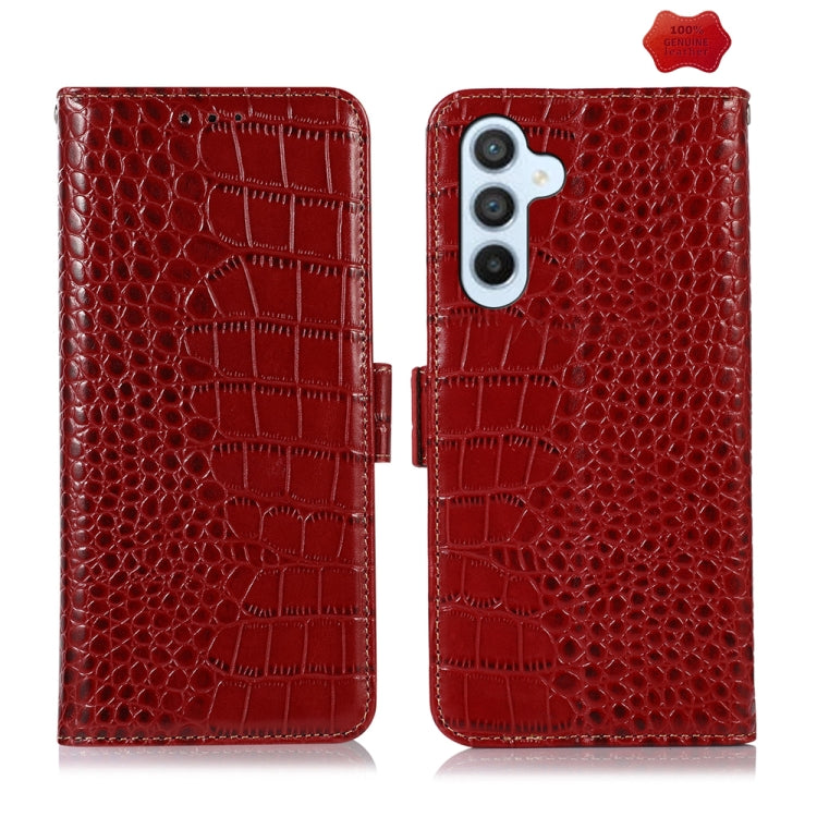 Crocodile Top Layer Cowhide Leather Phone Case, For Samsung Galaxy Xcover 7, For Samsung Galaxy M54 5G, For Samsung Galaxy A35 5G, For Samsung Galaxy M34 5G, For Samsung Galaxy S24 Ultra, For Samsung Galaxy A55 5G, For Samsung Galaxy S24+              ...