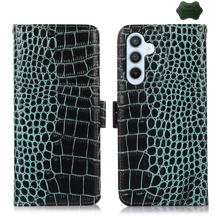 Crocodile Top Layer Cowhide Leather Phone Case, For Samsung Galaxy Xcover 7, For Samsung Galaxy M54 5G, For Samsung Galaxy A35 5G, For Samsung Galaxy M34 5G, For Samsung Galaxy S24 Ultra, For Samsung Galaxy A55 5G, For Samsung Galaxy S24+              ...