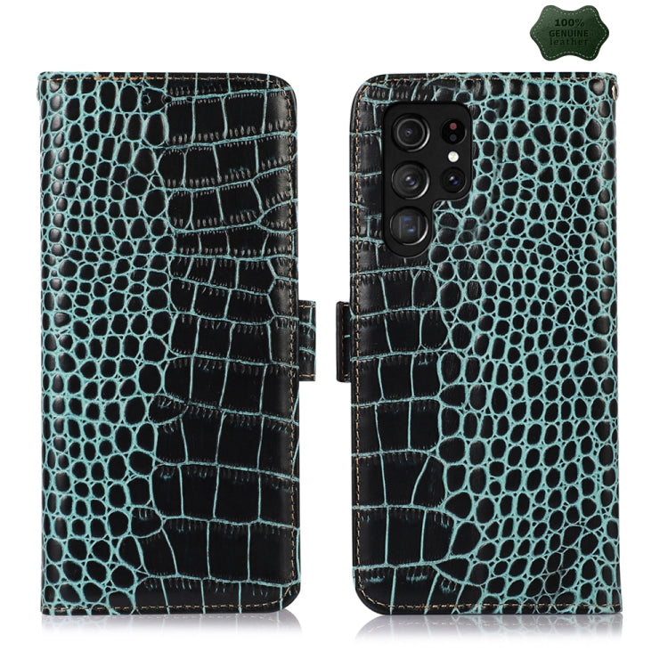 Crocodile Top Layer Cowhide Leather Phone Case, For Samsung Galaxy Xcover 7, For Samsung Galaxy M54 5G, For Samsung Galaxy A35 5G, For Samsung Galaxy M34 5G, For Samsung Galaxy S24 Ultra, For Samsung Galaxy A55 5G, For Samsung Galaxy S24+              ...