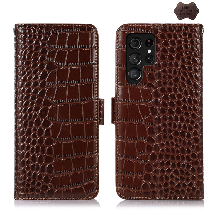 Crocodile Top Layer Cowhide Leather Phone Case, For Samsung Galaxy Xcover 7, For Samsung Galaxy M54 5G, For Samsung Galaxy A35 5G, For Samsung Galaxy M34 5G, For Samsung Galaxy S24 Ultra, For Samsung Galaxy A55 5G, For Samsung Galaxy S24+              ...