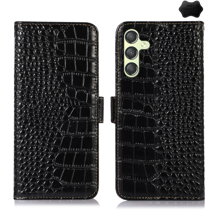 Crocodile Top Layer Cowhide Leather Phone Case, For Samsung Galaxy Xcover 7, For Samsung Galaxy M54 5G, For Samsung Galaxy A35 5G, For Samsung Galaxy M34 5G, For Samsung Galaxy S24 Ultra, For Samsung Galaxy A55 5G, For Samsung Galaxy S24+              ...