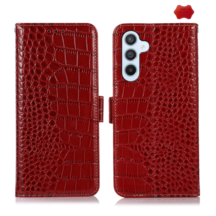 Crocodile Top Layer Cowhide Leather Phone Case, For Samsung Galaxy A55 5G, For Samsung Galaxy M54 5G, For Samsung Galaxy Xcover 7, For Samsung Galaxy A35 5G, For Samsung Galaxy M34 5G, For Samsung Galaxy S24 Ultra, For Samsung Galaxy S24+              ...