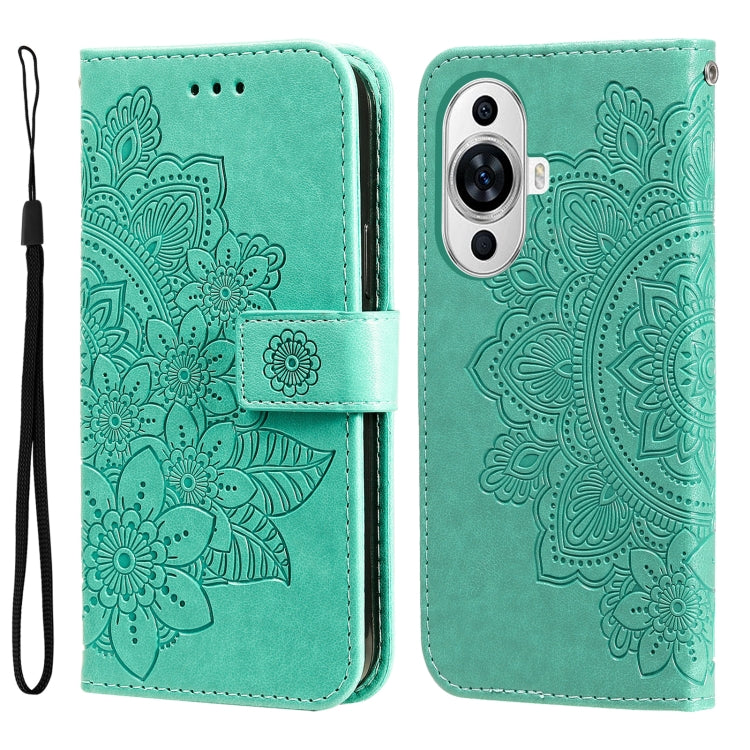 Seven-petal Flowers Embossing Leather Phone Case, For Huawei nova 11 Pro, For Huawei nova 11