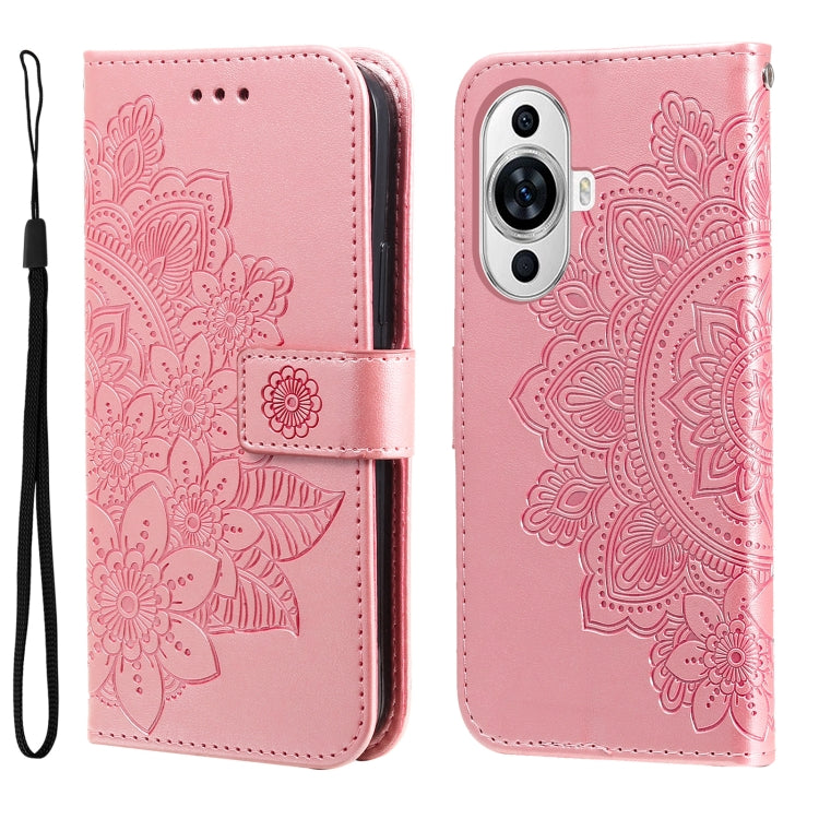 Seven-petal Flowers Embossing Leather Phone Case, For Huawei nova 11 Pro, For Huawei nova 11
