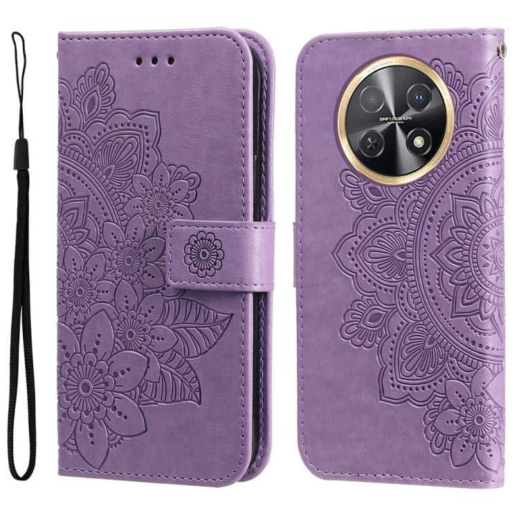 Seven-petal Flowers Embossing Leather Phone Case, For Huawei nova 13 Pro, For Huawei nova 13 / nova 12, For Huawei Enjoy 70 Pro, For Huawei Enjoy 70, For Huawei nova 11 SE, For Huawei nova 12 Pro, For Huawei Mate 60, For Huawei Mate 60 Pro             ...